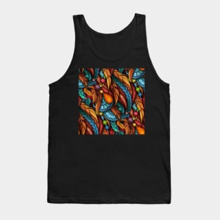 Ornate Decorative Seamless Pattern with Lot of Details. Realistic 3d Ornament.ribal Pattern with Feathers Tank Top